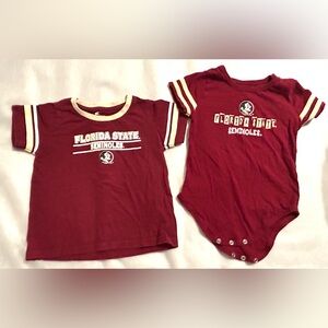 2 Floriada State Seminoles 12-18 mos t-shirt & onesie.